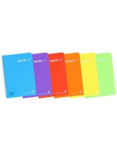 Paq 5 cuaderno espiral fº 80h 90g cuad4x4 c m enri plus tapa plastico